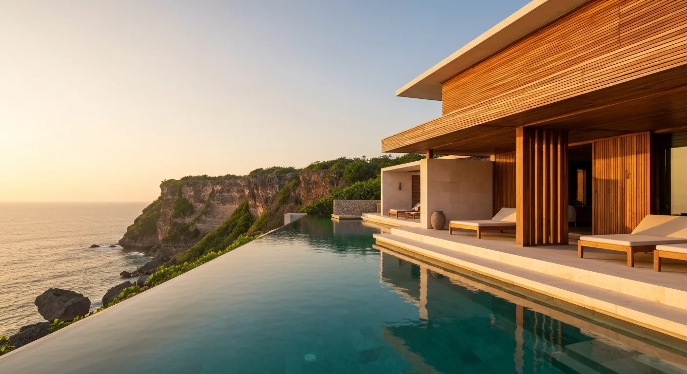 峇里島 Uluwatu 懸崖泳池別墅日落